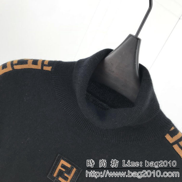 FENDI芬迪 高版本 18ss秋冬新款 舒適柔軟 高領羊毛衫 FF系列 100%羊毛面料 ydi2323